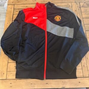 Men’s Black and Red Manchester United Full Zip Track Jacket - Size XL.